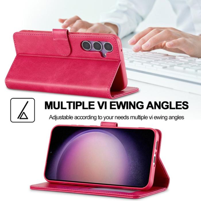 LC.imeeke - LC.IMEEKE Samsung Galaxy A26 5G Fodral - Äkta läder - Rosa