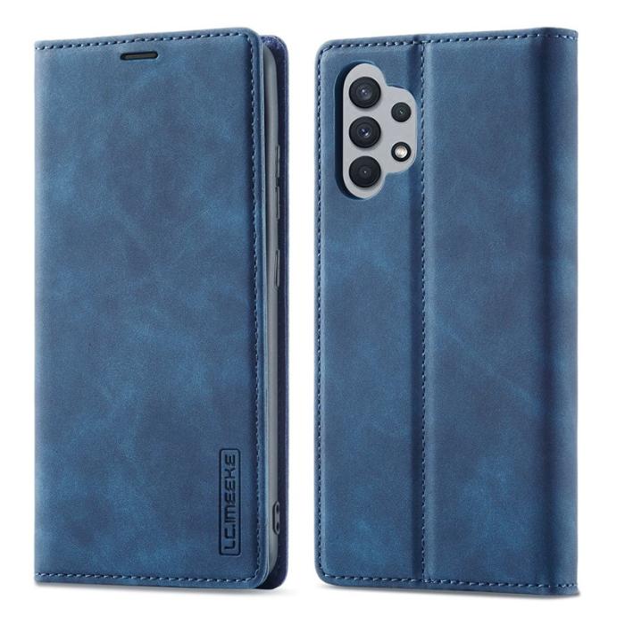 LC.imeeke - LC.IMEEKE Samsung Galaxy A32 5G Fodral Äkta läder - Blå