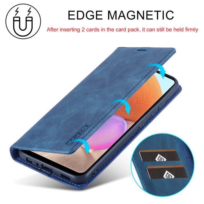 LC.imeeke - LC.IMEEKE Samsung Galaxy A32 5G Fodral Äkta läder - Blå