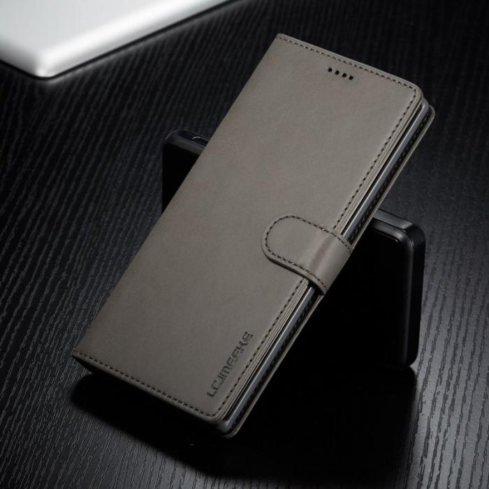 LC.imeeke - LC.IMEEKE Samsung Galaxy A32 5G/M32 5G Skal - TPU + PU Läder - Grå