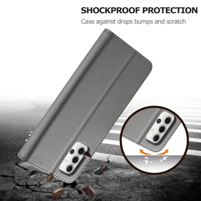 LC.imeeke - LC.IMEEKE Samsung Galaxy A32 5G/M32 5G Skal - TPU + PU Läder - Grå