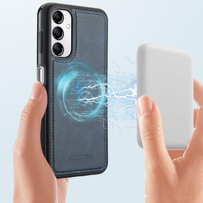 LC.imeeke - LC.IMEEKE Samsung Galaxy A34 5G Fodral Äkta läder - Blå