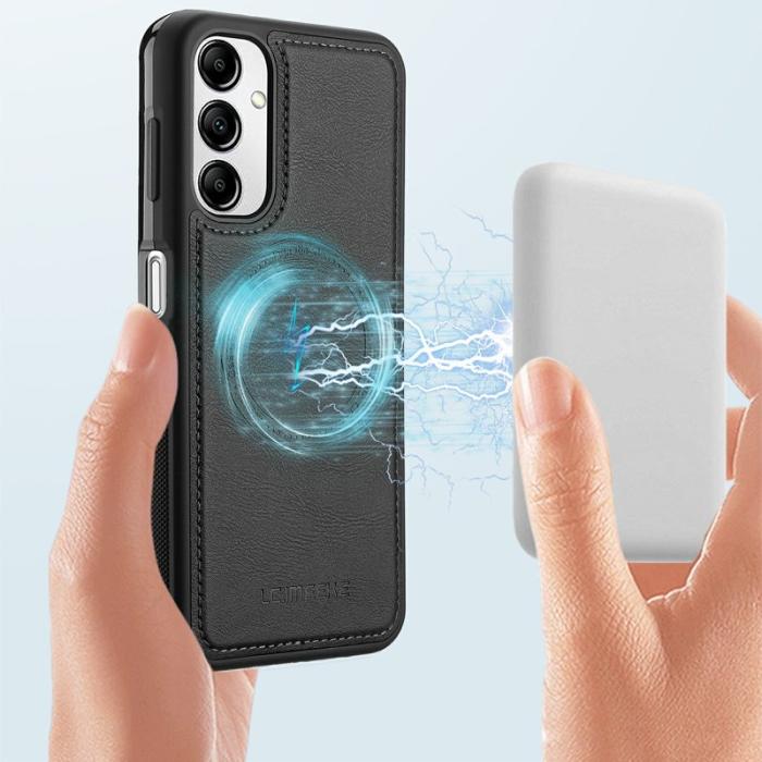 LC.imeeke - LC.IMEEKE Samsung Galaxy A34 5G Fodral Äkta läder - Svart