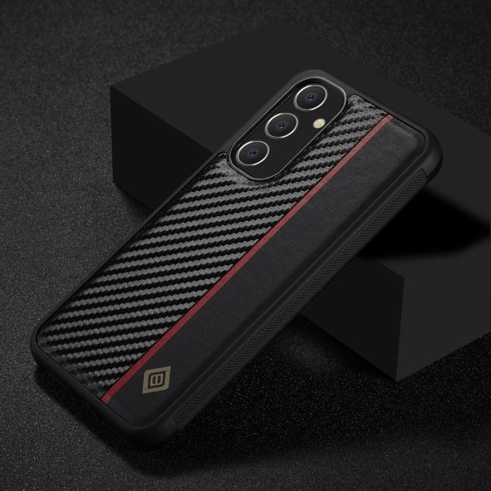 LC.imeeke - LC.IMEEKE Samsung Galaxy A34 5G Fodral - Kolfiber - Svart