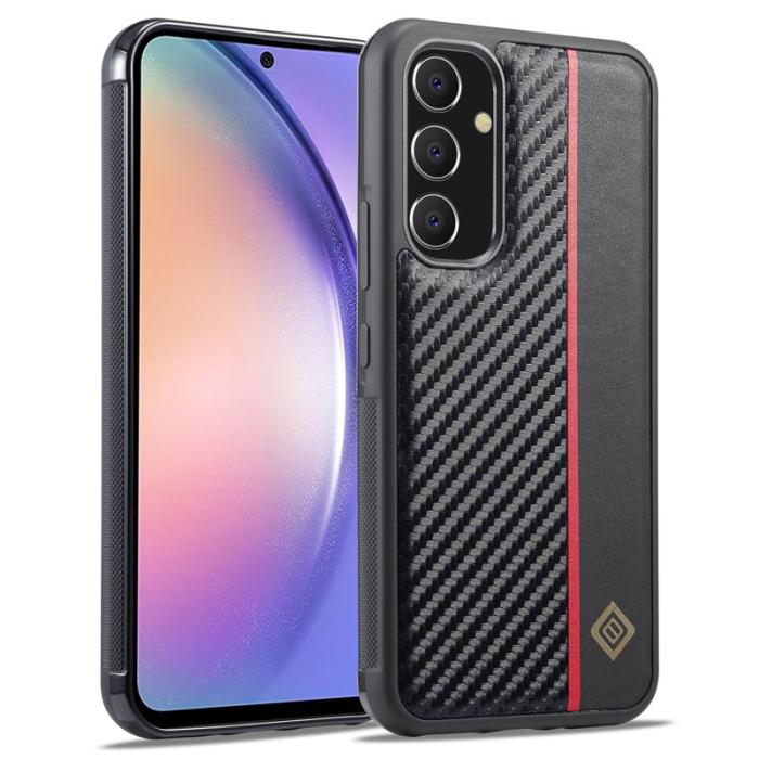 LC.imeeke - LC.IMEEKE Samsung Galaxy A34 5G Fodral - Kolfiber - Svart