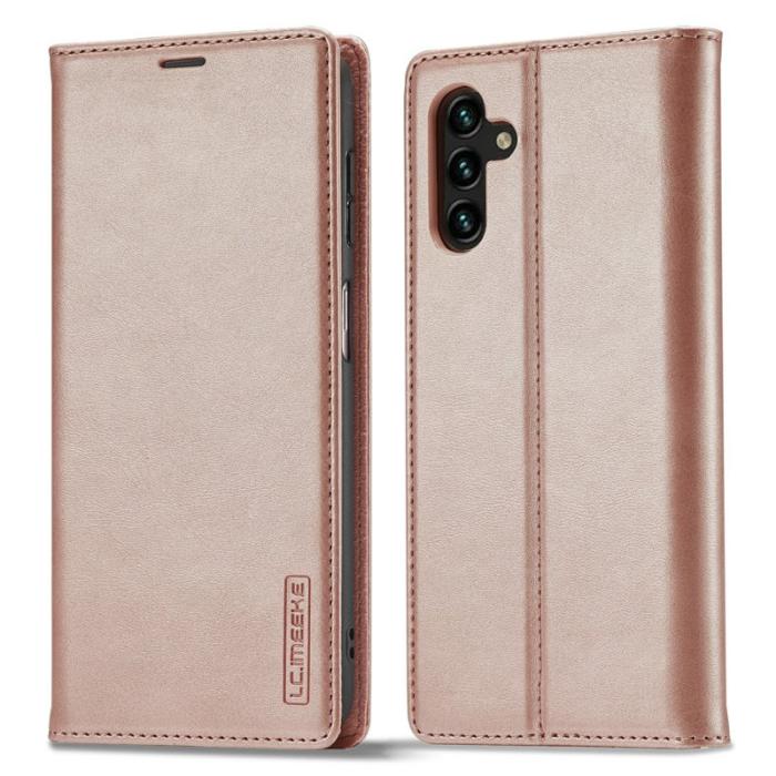 LC.imeeke - LC.IMEEKE Samsung Galaxy A34 5G Fodral PU Läder - Pink
