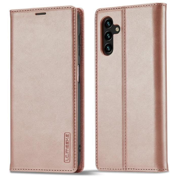 LC.imeeke - LC.IMEEKE Samsung Galaxy A35 5G Fodral Äkta läder - Roséguld