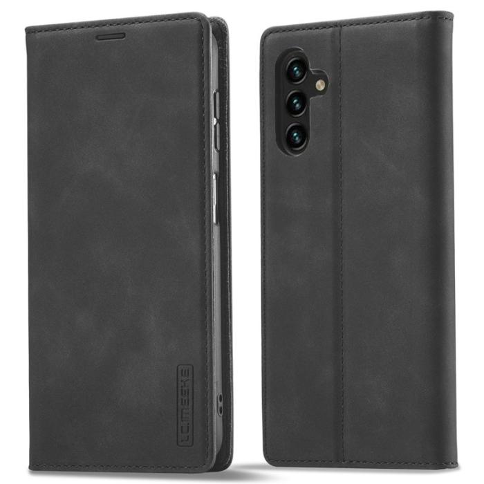 LC.imeeke - LC.IMEEKE Samsung Galaxy A35 5G Fodral Äkta läder - Svart