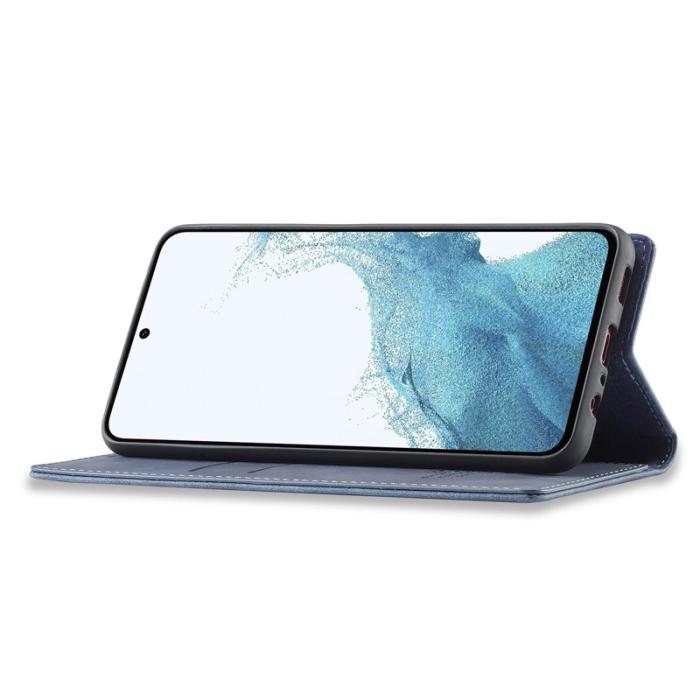 LC.imeeke - LC.IMEEKE Samsung Galaxy A35 5G Fodral Microfiber Läder - Blå