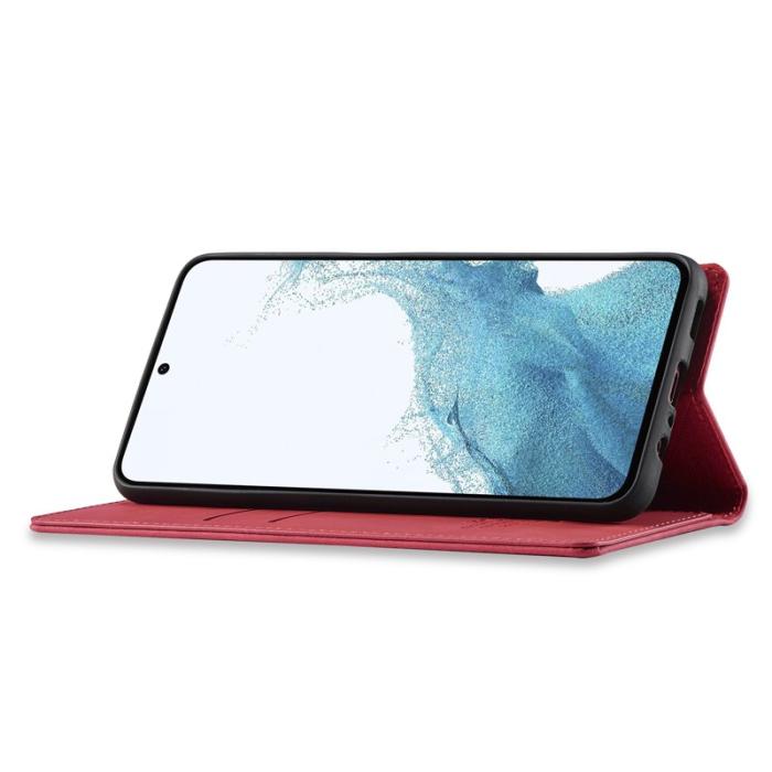 LC.imeeke - LC.IMEEKE Samsung Galaxy A35 5G Fodral Microfiber Läder - Röd