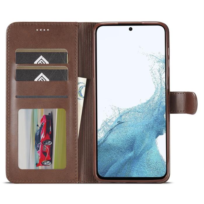 LC.imeeke - LC.IMEEKE Samsung Galaxy A35 5G Fodral PU Läder - Brun