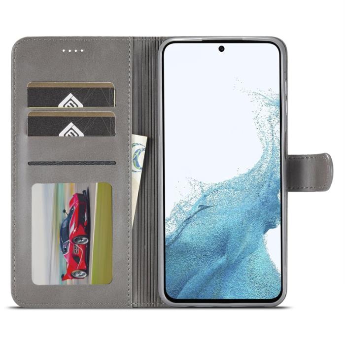 LC.imeeke - LC.IMEEKE Samsung Galaxy A35 5G Fodral PU Läder - Grå