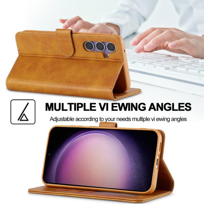 LC.imeeke - LC.IMEEKE Samsung Galaxy A36 5G Fodral Äkta läder - Gul