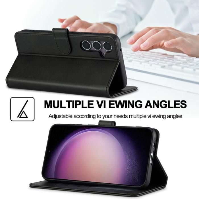 LC.imeeke - LC.IMEEKE Samsung Galaxy A36 5G Fodral Äkta läder - Svart