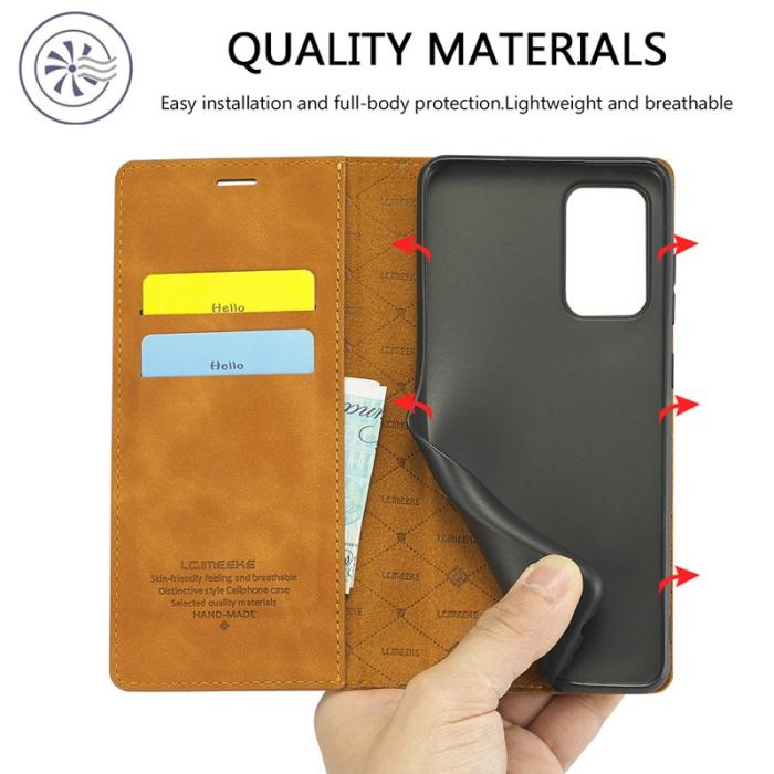 LC.imeeke - LC.IMEEKE Samsung Galaxy A52 Skal Äkta läder - Brun