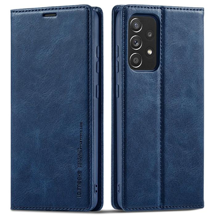 LC.imeeke - LC.IMEEKE Samsung Galaxy A53 5G Fodral - Äkta läder - Blå