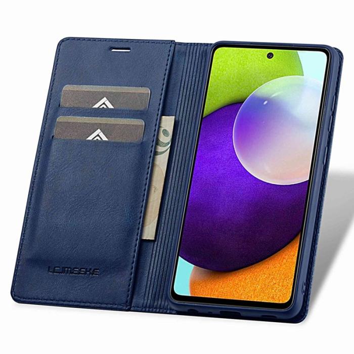 LC.imeeke - LC.IMEEKE Samsung Galaxy A53 5G Fodral - Äkta läder - Blå
