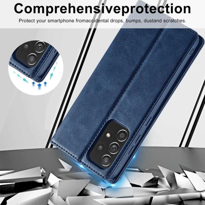 LC.imeeke - LC.IMEEKE Samsung Galaxy A53 5G Fodral - Äkta läder - Blå