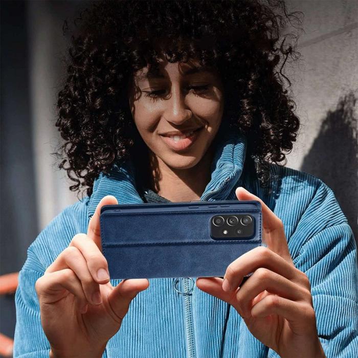 LC.imeeke - LC.IMEEKE Samsung Galaxy A53 5G Fodral - Äkta läder - Blå