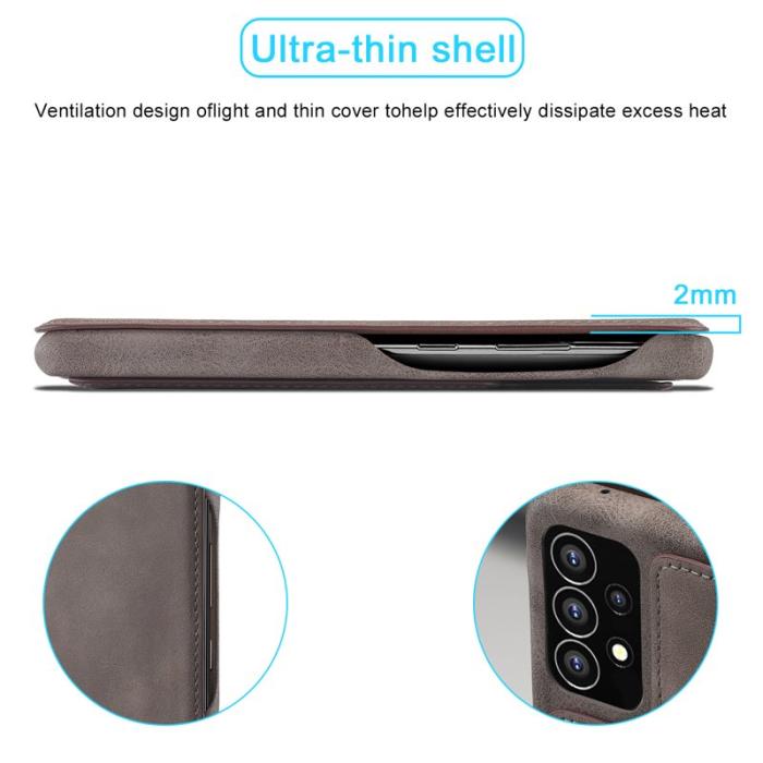 LC.imeeke - LC.IMEEKE Samsung Galaxy A53 5G Fodral - PU Läder - Kaffe