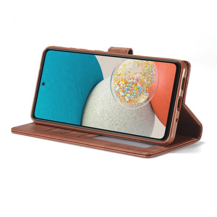 LC.imeeke - LC.IMEEKE Samsung Galaxy A53 5G Fodral - PU Läder - Mörkbrun