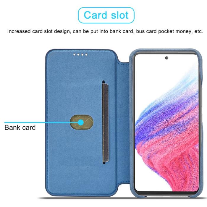 LC.imeeke - LC.IMEEKE Samsung Galaxy A54 5G Fodral Äkta läder - Blå