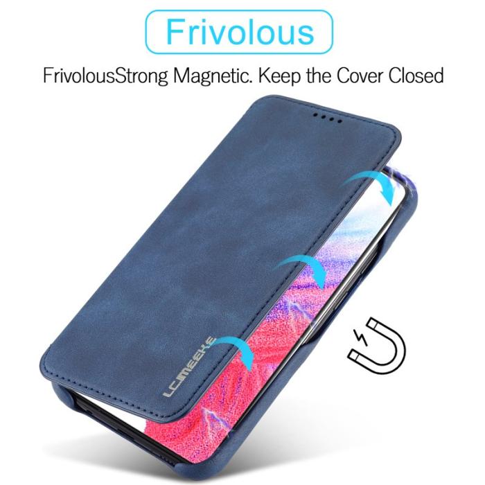 LC.imeeke - LC.IMEEKE Samsung Galaxy A54 5G Fodral Äkta läder - Blå