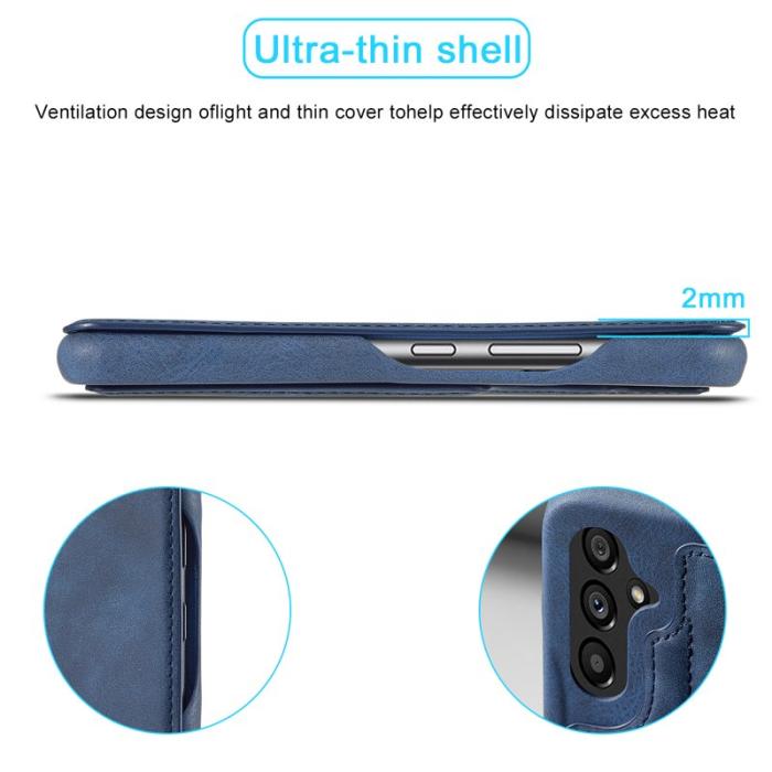 LC.imeeke - LC.IMEEKE Samsung Galaxy A54 5G Fodral Äkta läder - Blå