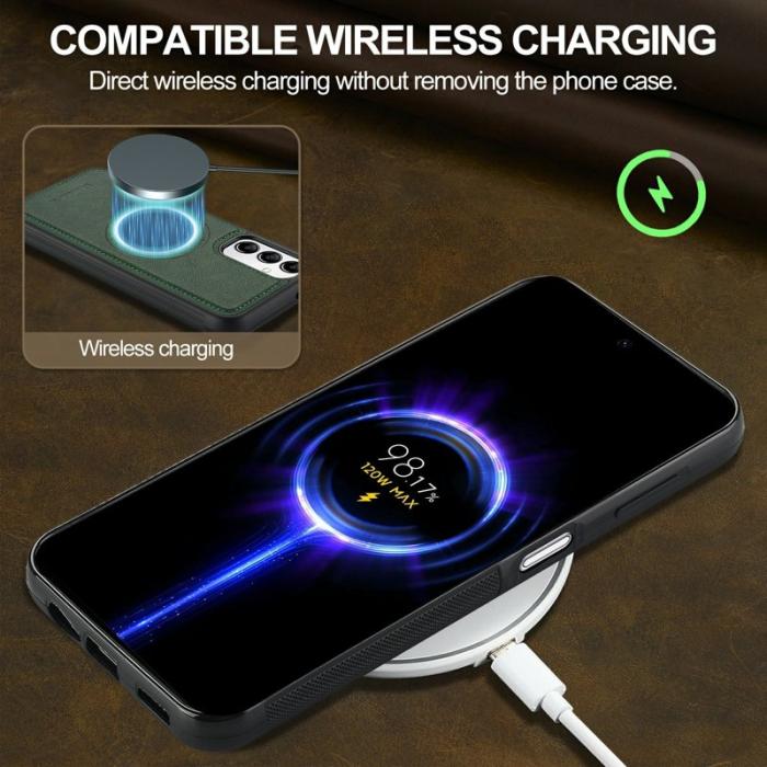 LC.imeeke - LC.IMEEKE Samsung Galaxy A54 5G Fodral Äkta läder - Grön