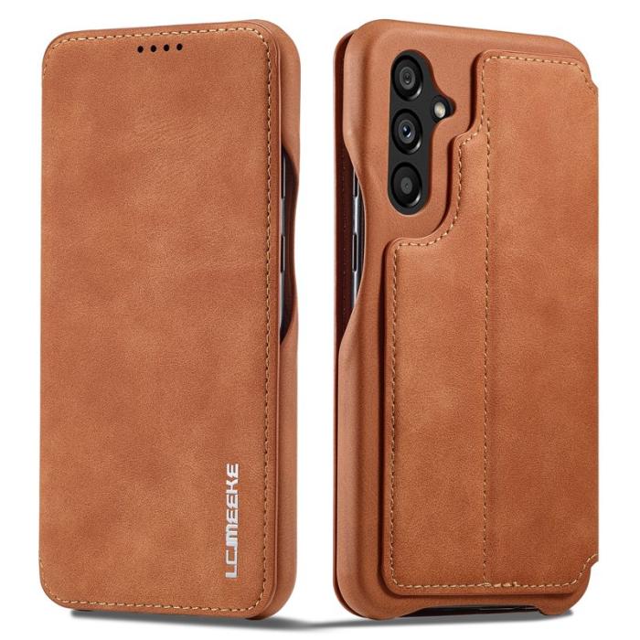 LC.imeeke - LC.IMEEKE Samsung Galaxy A54 5G Fodral Äkta läder - Ljusbrun