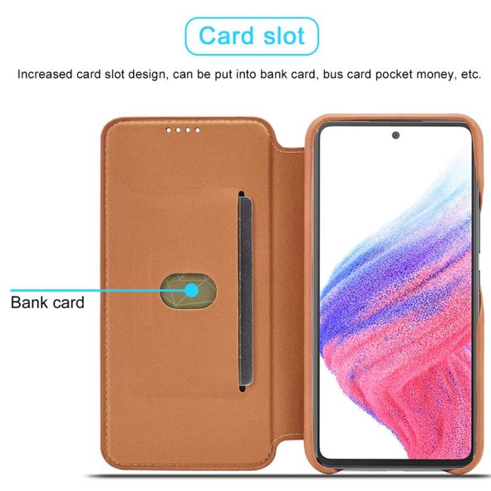 LC.imeeke - LC.IMEEKE Samsung Galaxy A54 5G Fodral Äkta läder - Ljusbrun