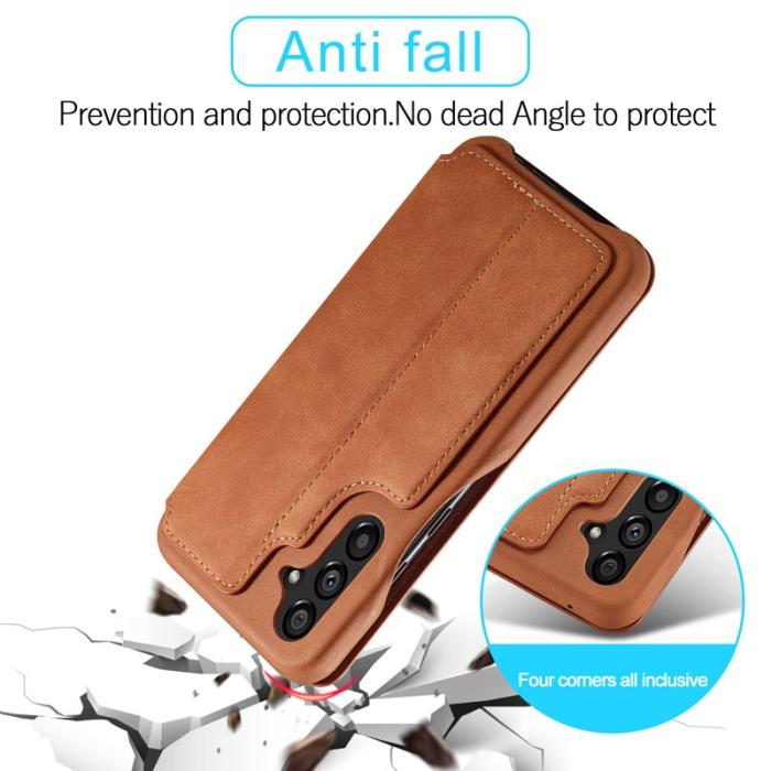 LC.imeeke - LC.IMEEKE Samsung Galaxy A54 5G Fodral Äkta läder - Ljusbrun