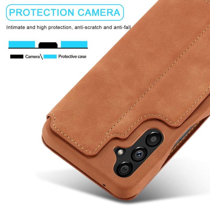 LC.imeeke - LC.IMEEKE Samsung Galaxy A54 5G Fodral Äkta läder - Ljusbrun