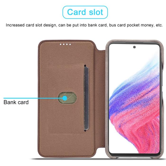 LC.imeeke - LC.IMEEKE Samsung Galaxy A54 5G Fodral Äkta läder - Mörkbrun