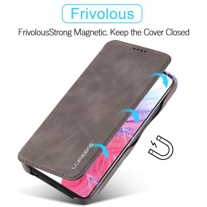 LC.imeeke - LC.IMEEKE Samsung Galaxy A54 5G Fodral Äkta läder - Mörkbrun