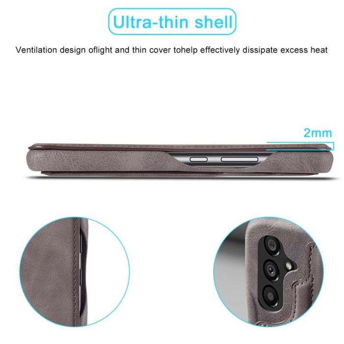 LC.imeeke - LC.IMEEKE Samsung Galaxy A54 5G Fodral Äkta läder - Mörkbrun