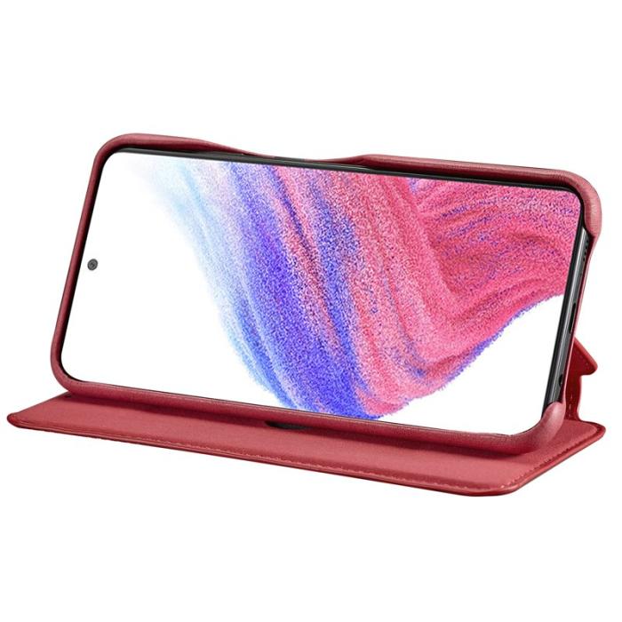 LC.imeeke - LC.IMEEKE Samsung Galaxy A54 5G Fodral Äkta läder - Röd