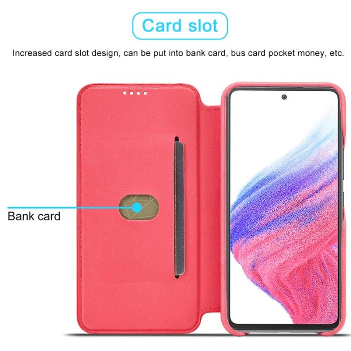 LC.imeeke - LC.IMEEKE Samsung Galaxy A54 5G Fodral Äkta läder - Röd