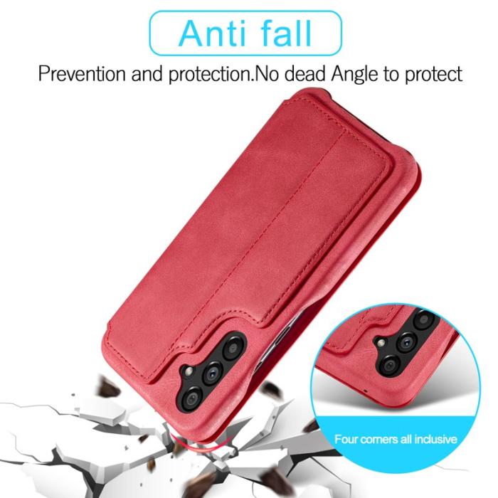 LC.imeeke - LC.IMEEKE Samsung Galaxy A54 5G Fodral Äkta läder - Röd