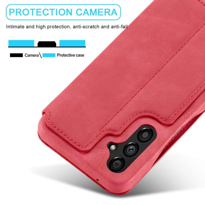 LC.imeeke - LC.IMEEKE Samsung Galaxy A54 5G Fodral Äkta läder - Röd