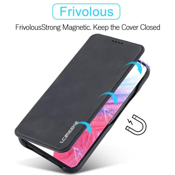 LC.imeeke - LC.IMEEKE Samsung Galaxy A54 5G Fodral - Äkta läder - Svart