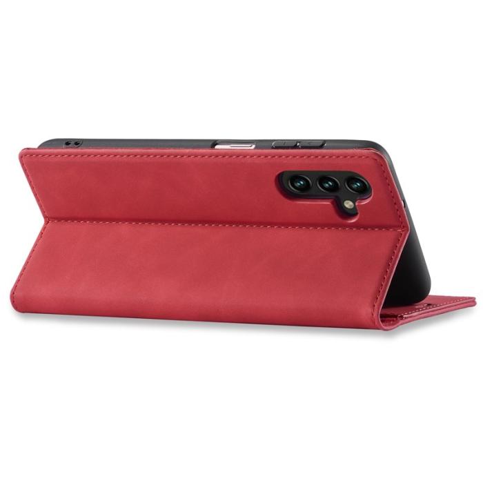 LC.imeeke - LC.IMEEKE Samsung Galaxy A54 5G Fodral PU Läder - Röd