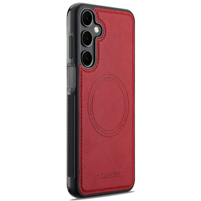 LC.imeeke - LC.IMEEKE Samsung Galaxy A55 5G Fodral Äkta läder - Röd