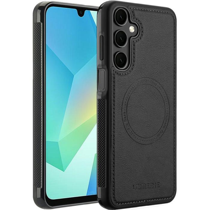 LC.imeeke - LC.IMEEKE Samsung Galaxy A55 5G Fodral Äkta läder - Svart