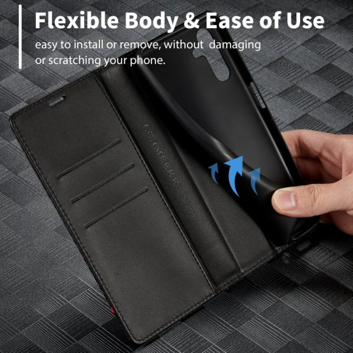 LC.imeeke - LC.IMEEKE Samsung Galaxy A55 5G Fodral Flip Wallet - Kolfiber - Vit