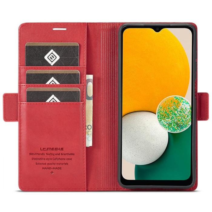LC.imeeke - LC.IMEEKE Samsung Galaxy A55 5G Fodral - Magnetisk PU Läder - Röd