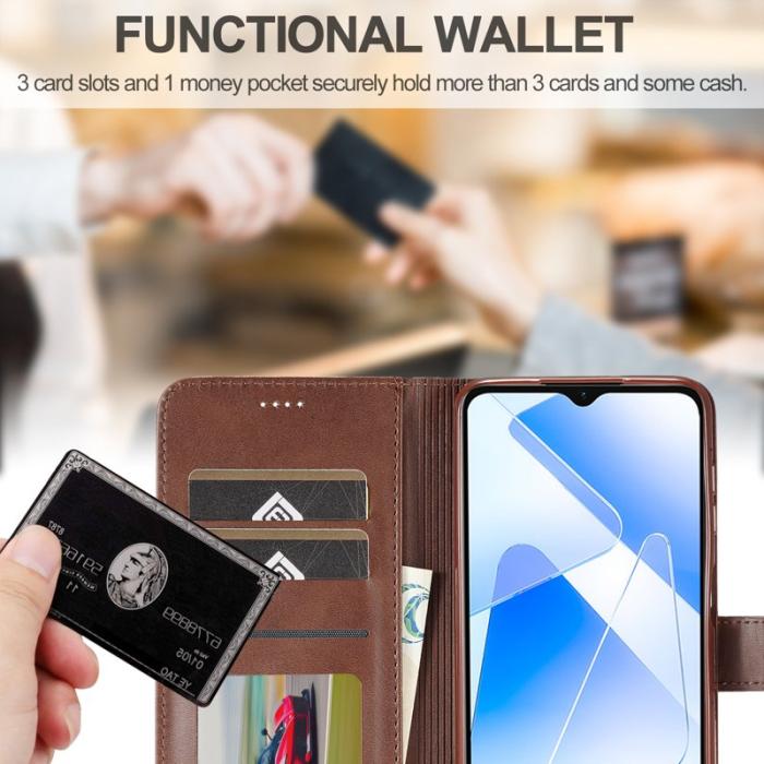 LC.imeeke - LC.IMEEKE Samsung Galaxy A55 5G Fodral PU Läder - Brun