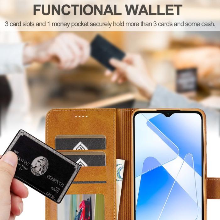 LC.imeeke - LC.IMEEKE Samsung Galaxy A55 5G Fodral PU Läder - Gul