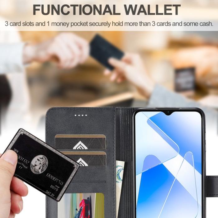 LC.imeeke - LC.IMEEKE Samsung Galaxy A55 5G Fodral PU Läder - Svart