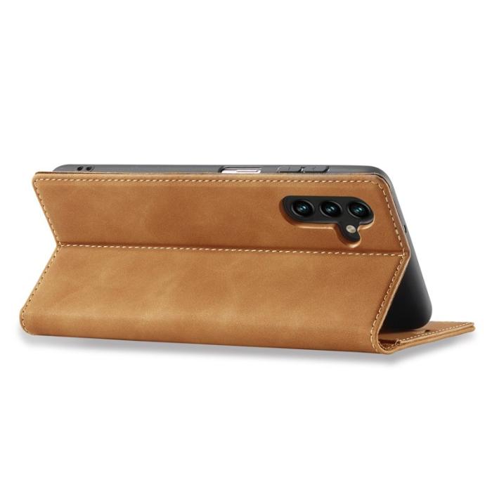 LC.imeeke - LC.IMEEKE Samsung Galaxy A55 5G Wallet Fodral Microfiber - Brun